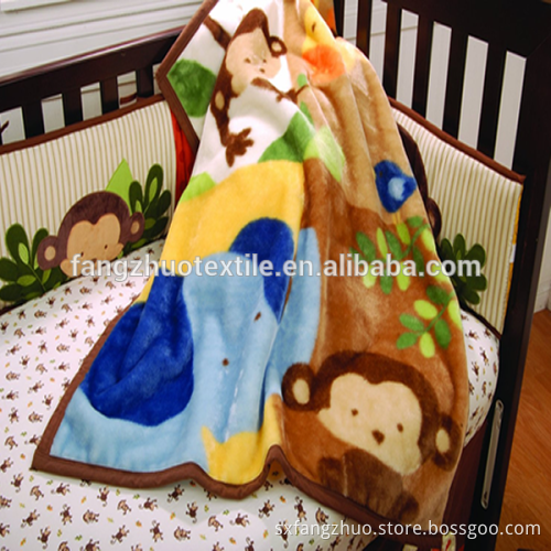 animal printed warm flannel fleece baby throw blanket